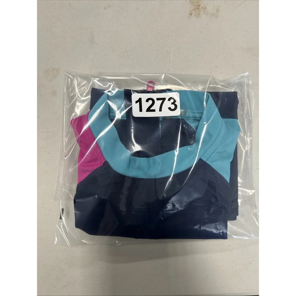 eddie bauer kids blue and pink rashguard size small